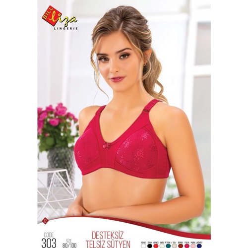 Billiza 303 Bayan İçi Boş Telsiz Dantelli Sütyen - Bordo - 85