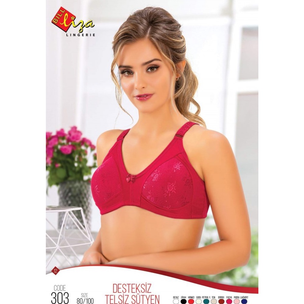 Billiza 303 Bayan İçi Boş Telsiz Dantelli Sütyen - Siyah - 80