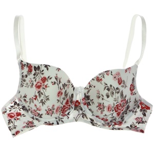 Billiza 1012 Bayan Silikonlu Süngerli Empirme Boş Desteksiz Sütyen - Ekru Desenli - 80-85-90-95