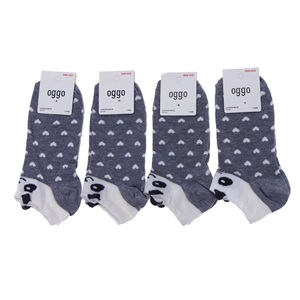 Oggo Bayan Desenli Likralı Yıkamalı Patik Çorap