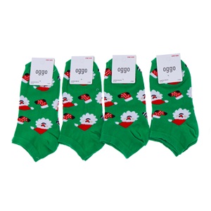 Oggo Bayan Desenli Likralı Yıkamalı Patik Çorap