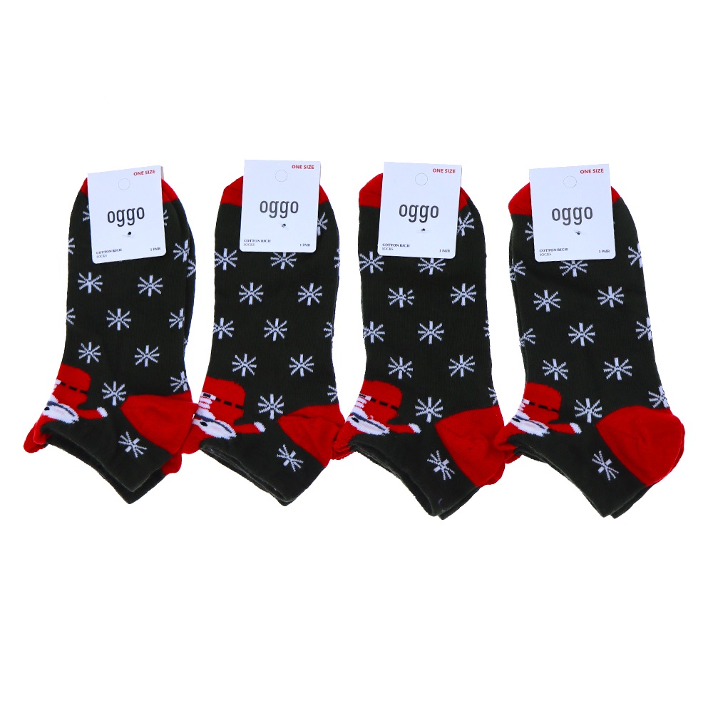 Oggo Bayan Desenli Likralı Yıkamalı Patik Çorap