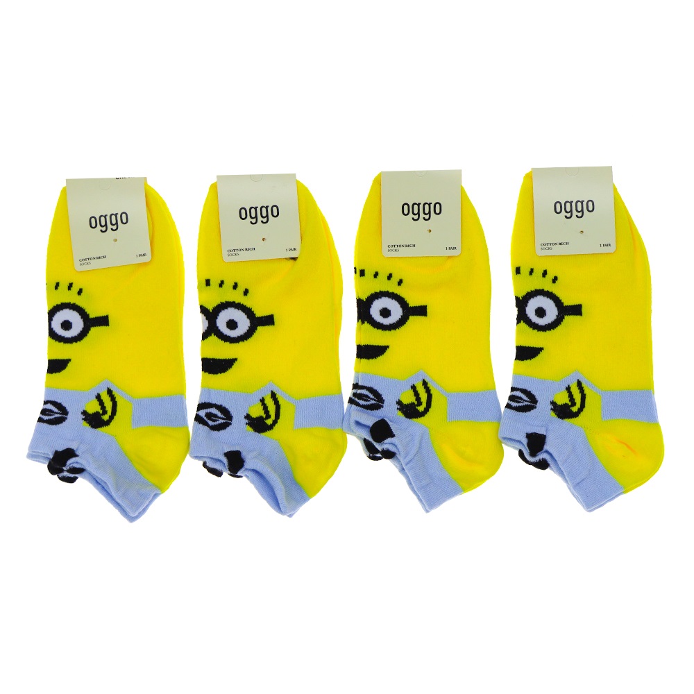 Oggo Bayan Desenli Likralı Yıkamalı Patik Çorap