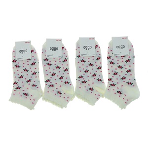 Oggo Bayan Desenli Likralı Yıkamalı Patik Çorap