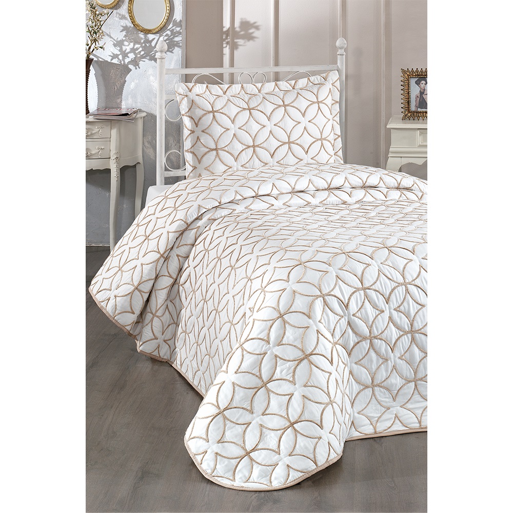 Belenay Tek Kişilik Kapitone Desenli Pike Yatak Örtüsü 175x240 Cm- Karışık Renk