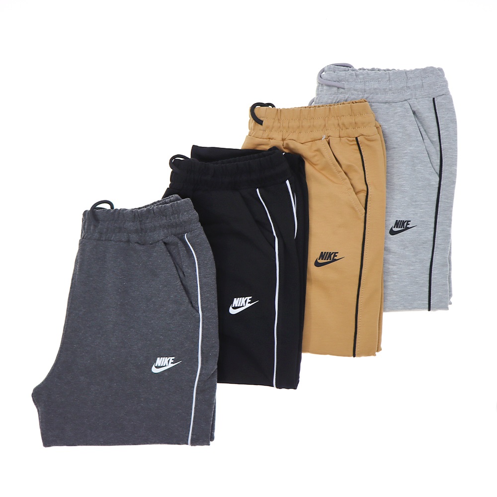 Slm 2310 Erkek Nıke Baskılı Kompak Lastik Paça Pantolon S-2XL - Gri