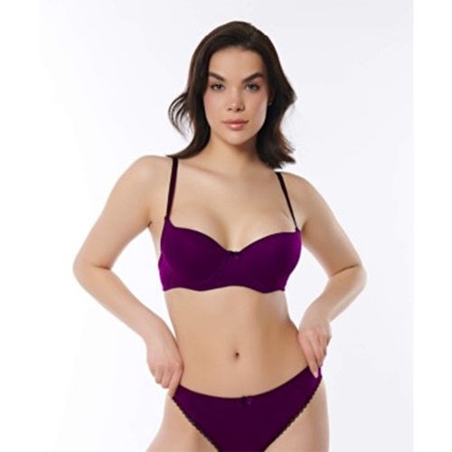 Karaz 2528 Bayan Dolgulu Tek Filamlı Sütyen 75-90 - Mürdüm - 75-80-85-90