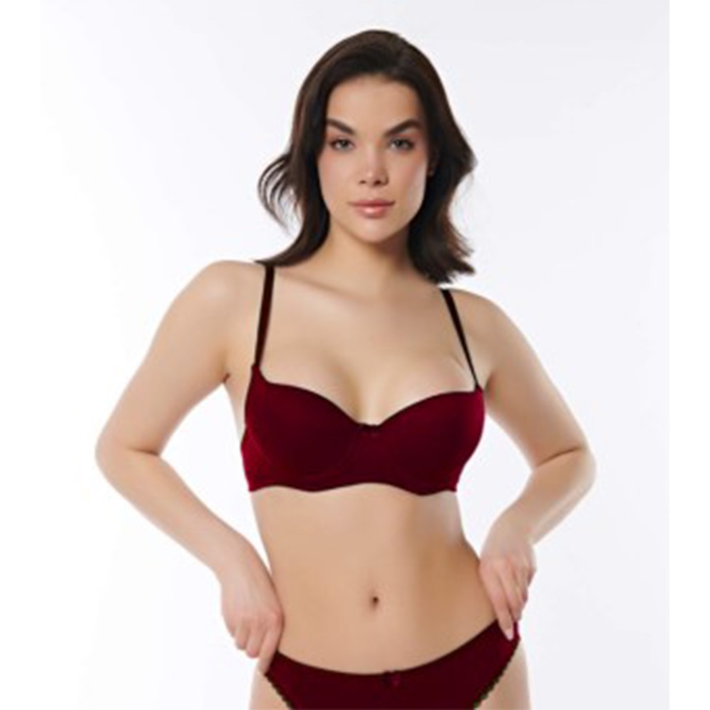 Karaz 2528 Bayan Dolgulu Tek Filamlı Sütyen 75-90 - Kırmızı - 75-80-85-90