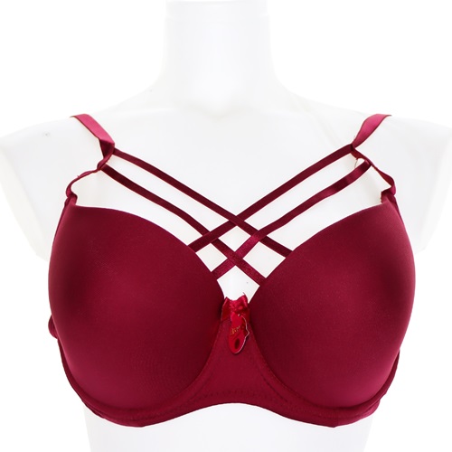 Billiza 1014 Bayan Süngerli Desteksiz Çapraz Askılı Sütyen - Bordo - 80-85-90-95