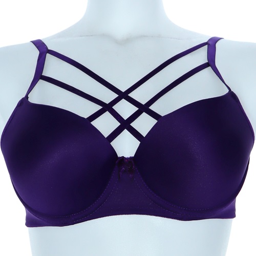 Billiza 1014 Bayan Süngerli Desteksiz Çapraz Askılı Sütyen - Mor - 80-85-90-95