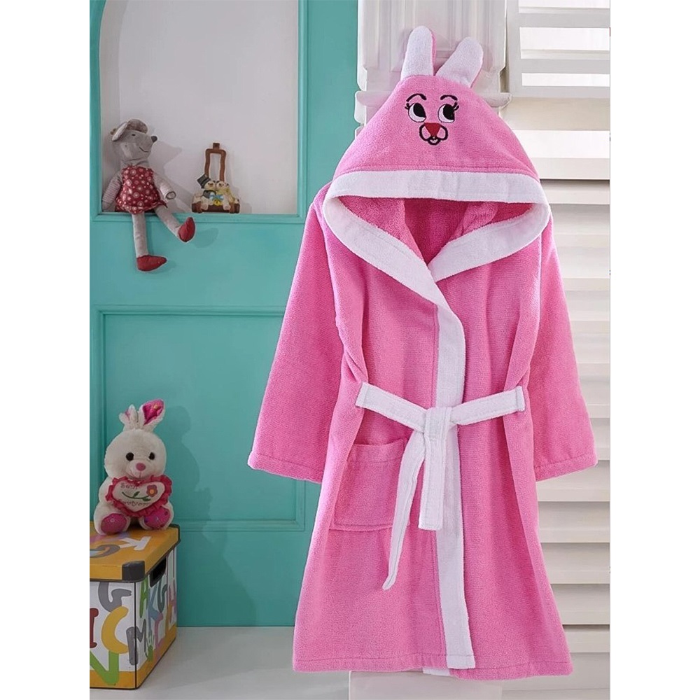 KayaTekstil Çocuk Tekli Tavşanlı Havlu Bornoz 11-12 Yaş