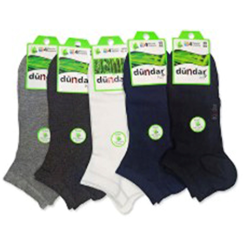 Dündar 5992 Erkek Bambu Dikişsiz Likralı Diyabetik Patik Çorap - Siyah