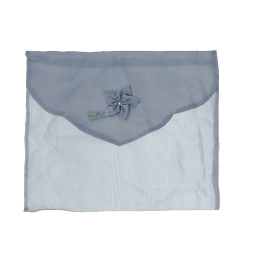 ÖFG Monaray Çiçekli Püsküllü Zarf Bohça - Gri - STANDART