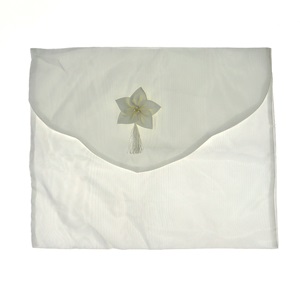 ÖFG Monaray Çiçekli Püsküllü Zarf Bohça - Ekru - STANDART