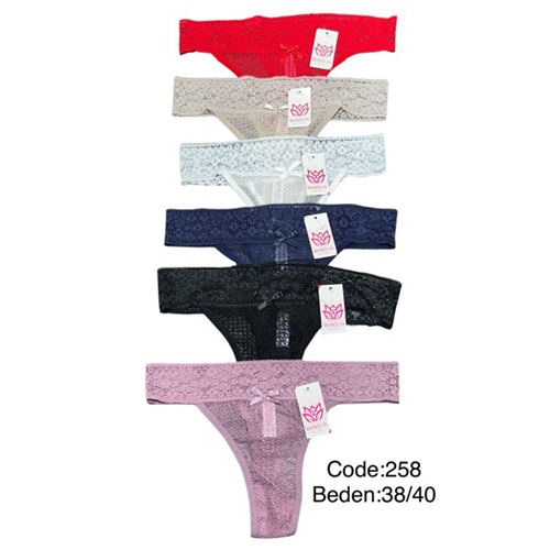 Manolya Secret 258 Bayan Dantelli Külot Tanga M - Karışık Renk - M