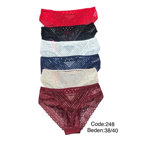 Manolya Secret 248 Bayan Dantelli Külot M - Karışık Renk - M