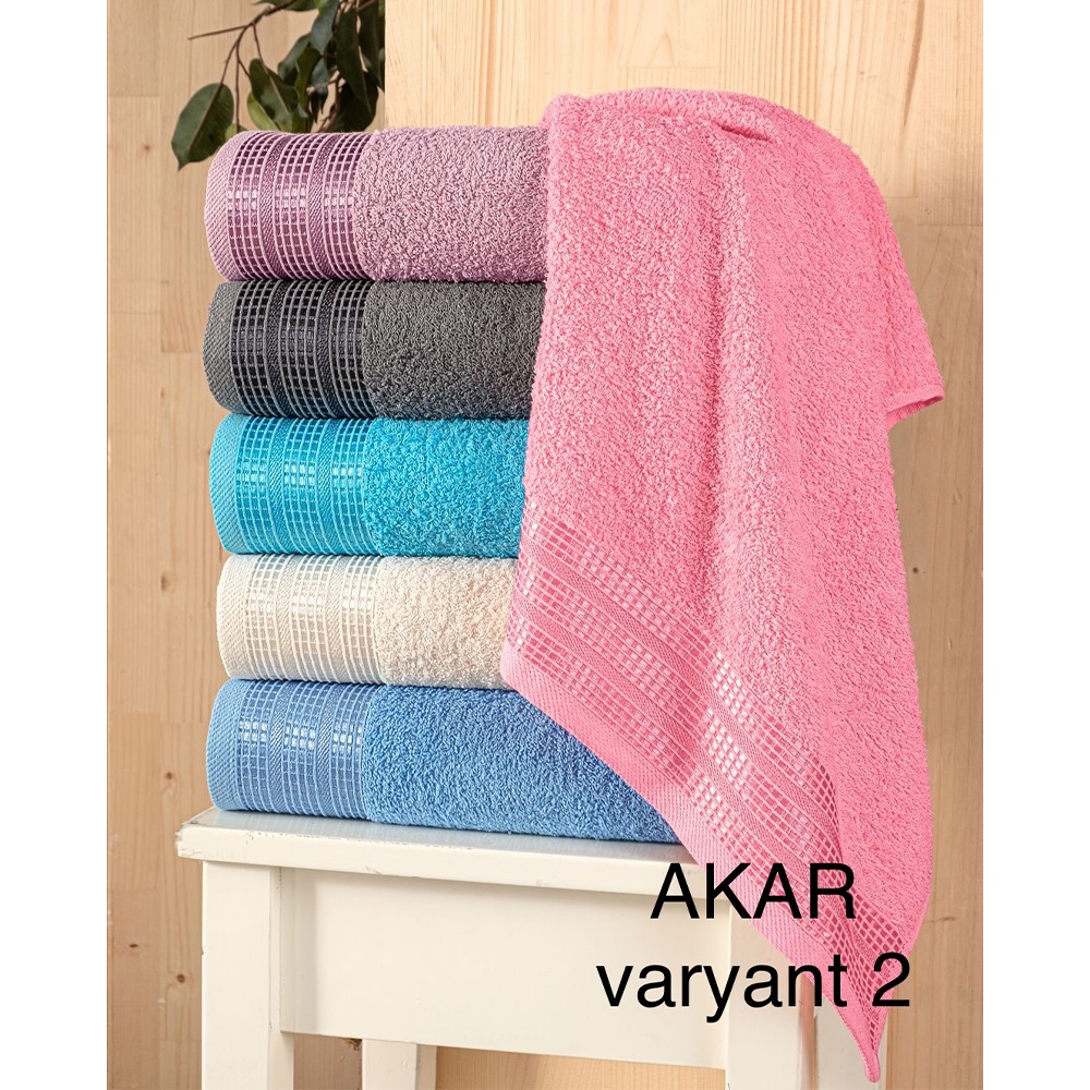 Modamina Jakarlı Akar 2.Varyant Banyo Havlusu 90x150 cm - Karışık Renk - 90X140