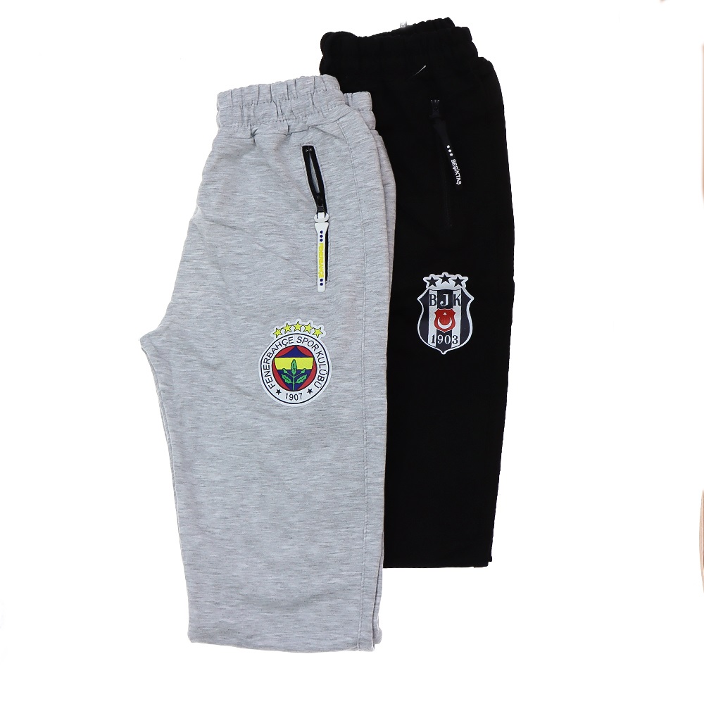 Cml 1021 Erkek Çocuk Kompak Penye Taraftar Baskılı Rbn Paça Eşofman Alt 9-12 Yaş - Füme