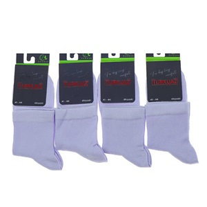 Turkuaz Erkek 402 Bambu Dikişsiz Likralı Kutulu Kısa Konç Patik Çorap - Beyaz