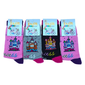 Emir 8950 Kız Çocuk Likralı Desenli Soket Çorap - Karışık Renk