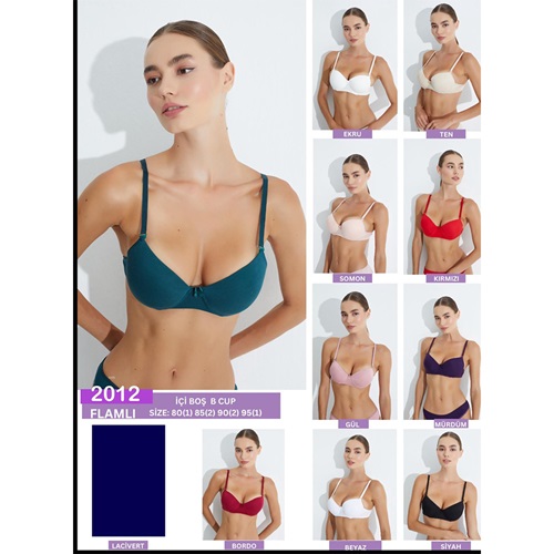 DP De Pier 2012 Bayan Flamlı Dolgusuz Sütyen 80-95 - Yeşil - 80-85-90-95