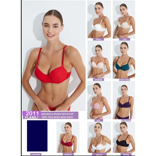 DP De Pier 2011 Bayan Flamlı Dolgulu Sütyen 80-95 - Beyaz - 80-85-90-95