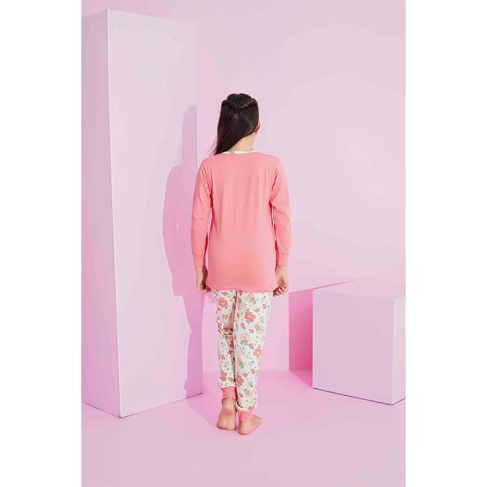 Tarık 2637 Kız Çocuk Beauty Bas U Kol Penye Gez Pijama Takımı 11-15 Yaş - Nar Çiçeği - 11-15 YAŞ