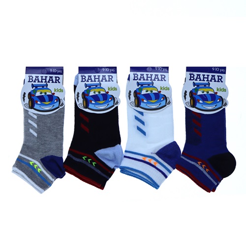 Bahar Erkek Çocuk Likralı Desenli Mevsimlik Patik Çorap - Karışık Renk