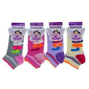 Bahar Kız Çocuk Likralı Desenli Mevsimlik Patik Çorap - Karışık Renk