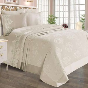 Çeyizland Brokar Fransız Pike Takımı 6 Parça Çift Kişilik 240x240cm - Gri - PAKET İÇİ TEK RENK