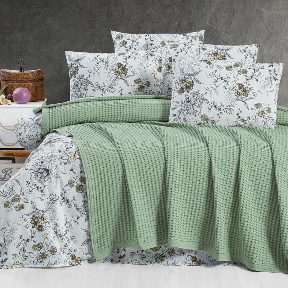 İpeksi Havuzlu 4 Parça Kutulu Çift Kişilik Pike Takımı 220x240cm - İpeksi Havuzlu 4 Parça Kutulu Çift Kişilik Pike Ta - Turuncu - 220X240