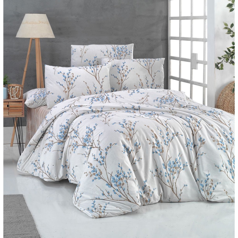 İpeksi Yasemin 3 Parça Desenli Kutulu Tek Kişilik Nevresim Takımı 160x220cm - YASEMİN - Ekru - 160X220 CM