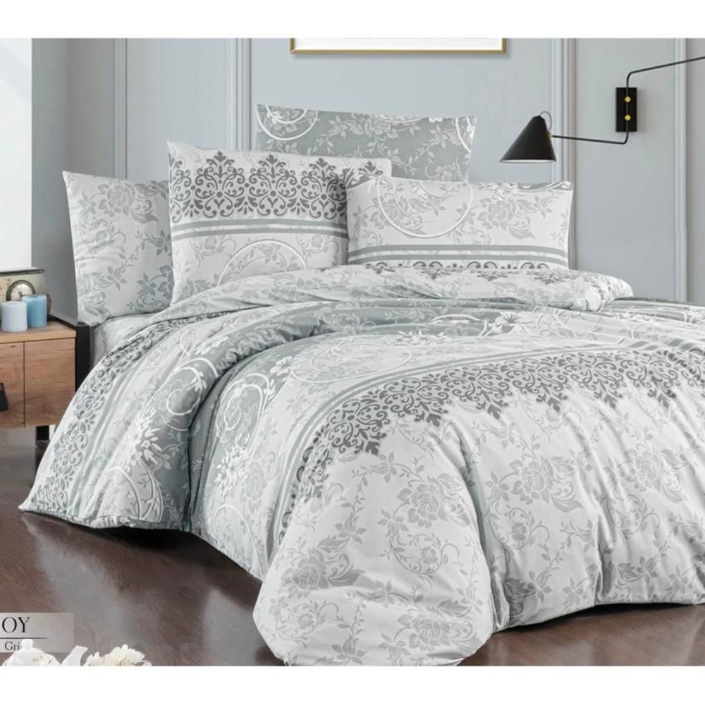İpeksi Joy 3 Parça Desenli Kutulu Tek Kişilik Nevresim Takımı 160x220cm - joy - Gri - 160X220 CM