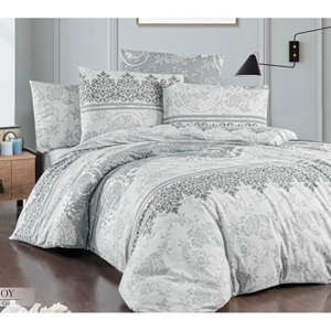 İpeksi Joy 3 Parça Desenli Kutulu Tek Kişilik Nevresim Takımı 160x220cm - joy - Gri - 160X220 CM