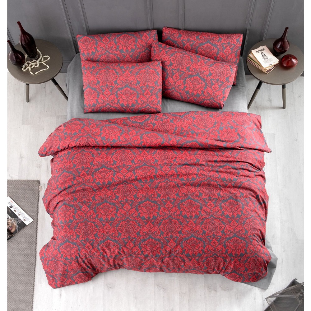 İpeksi Elita V2 3 Parça Desenli Kutulu Tek Kişilik Nevresim Takımı 160x220cm - İpeksi Elita V2 3 Parça Desenli Kutulu Tek Kişilik - Kırmızı - 160X220 CM