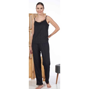 Estiva 24100 Bayan Pegasus İp Askılı Pijama Takımı S-XL - 24100 - Siyah - M