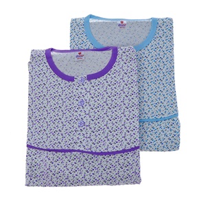 Yen Teks 504 Bayan Mevsimlik Düğme Boydan Battal Gecelik - Karışık Renk - BATTAL