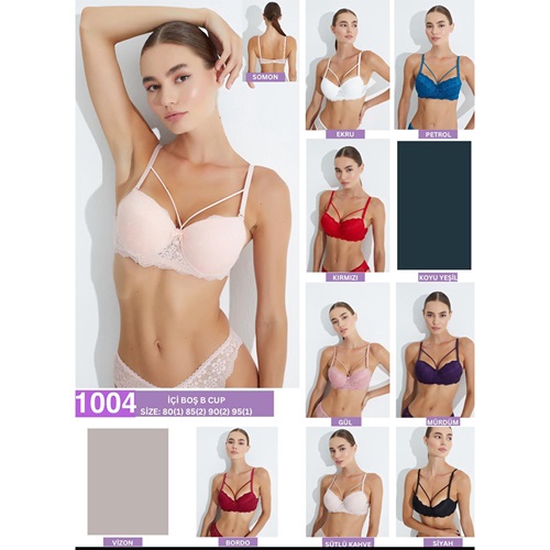 DP De Pier 1004 Bayan Dantelli Dolgusuz Sütyen 80-95 - Vizon - 80-85-90-95