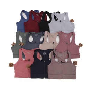 Form Angel 5860 Bayan Micro Elestan Fermuarlı Sporcu Crop - Vizon - S-M