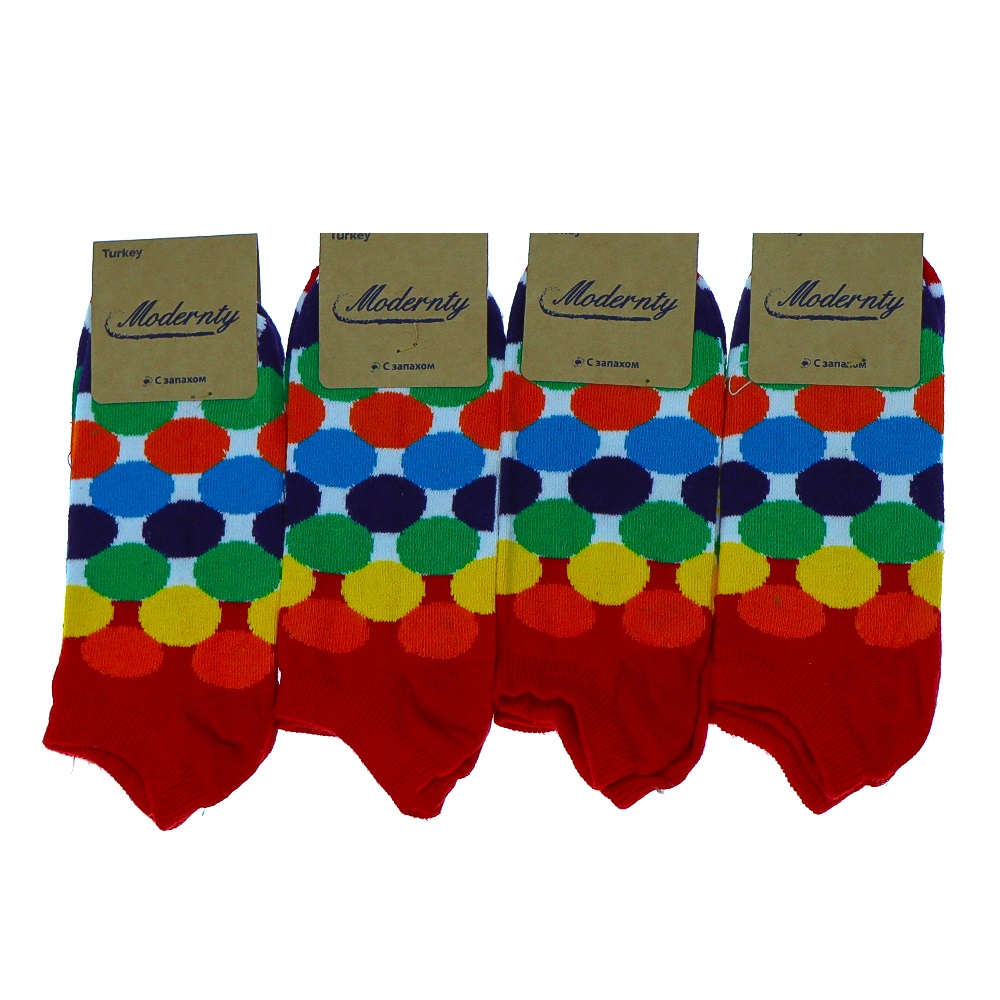 Modernty 1035 Bayan Penye Desenli Likralı Patik Çorap- Karışık Renk - ASORTİ