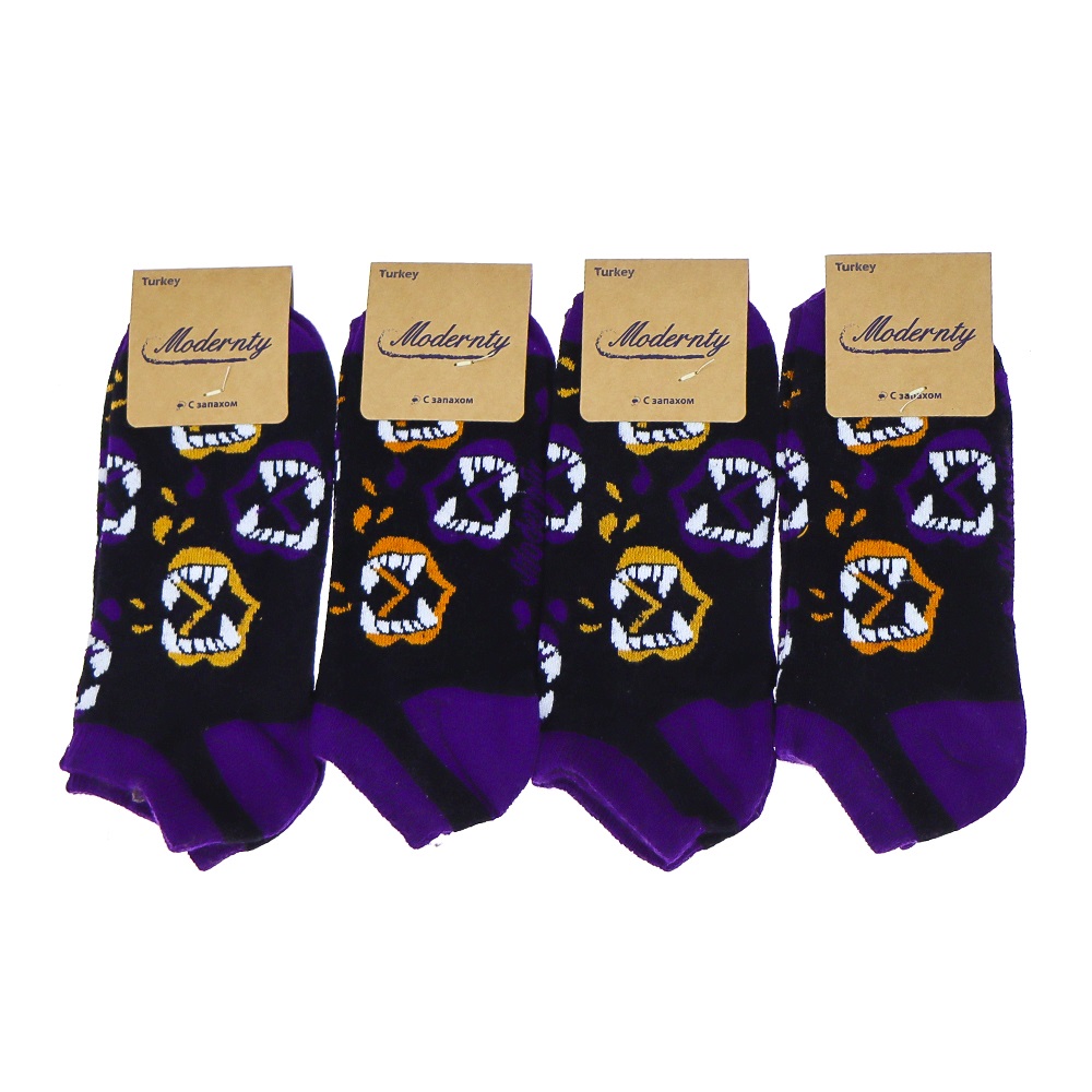 Modernty 1035 Bayan Penye Desenli Likralı Patik Çorap- Karışık Renk - ASORTİ
