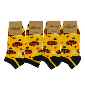 Modernty 1035 Bayan Penye Desenli Likralı Patik Çorap- Karışık Renk - ASORTİ