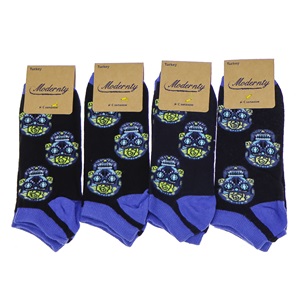 Modernty 1035 Bayan Penye Desenli Likralı Patik Çorap- Karışık Renk - ASORTİ