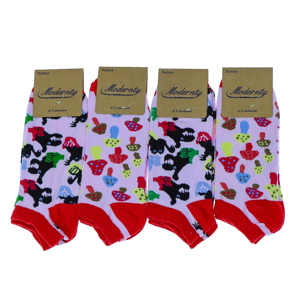 Modernty 1035 Bayan Penye Desenli Likralı Patik Çorap- Karışık Renk - ASORTİ