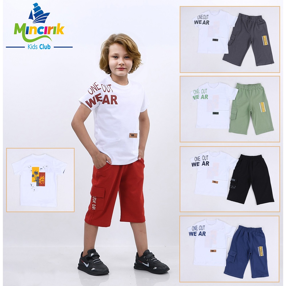 Keskinler Kids 1770 Erkek Çocuk Armalı 2 İp Şortlu Takım 6-12 Yaş - Kiremit - 6-8-10-12 YAŞ