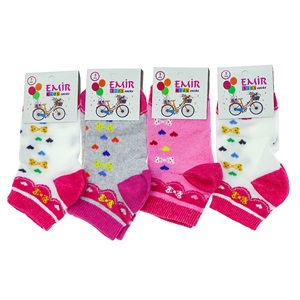 Emir 8950 Kız Çocuk Likralı Desenli Patik Çorap - Karışık Renk - 7 YAŞ