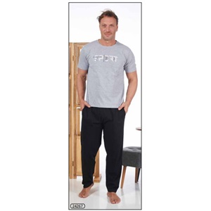 Estiva 24267 Erkek Penye Kısa Kol Pijama Takımı M-L-XL - Bordo-L