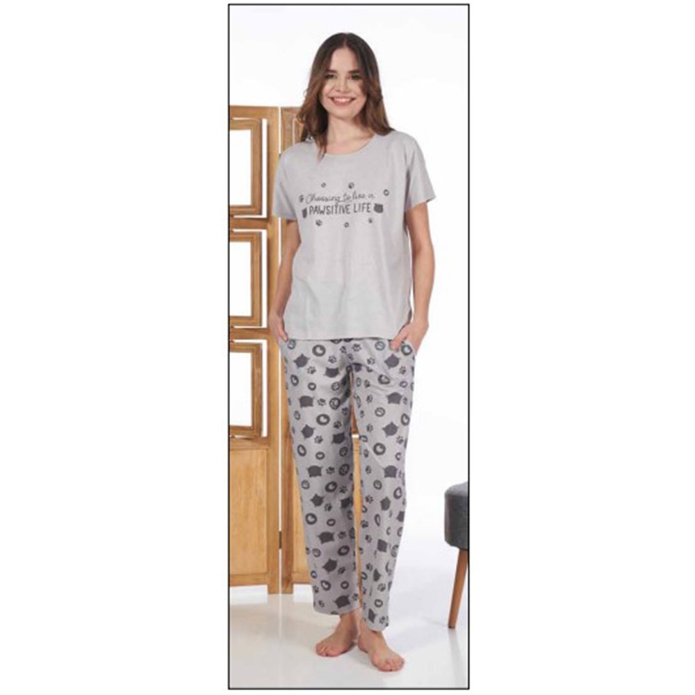 Estiva 24115 Bayan Süprem Kısa Kol Pijama Takım S-M-L-XL