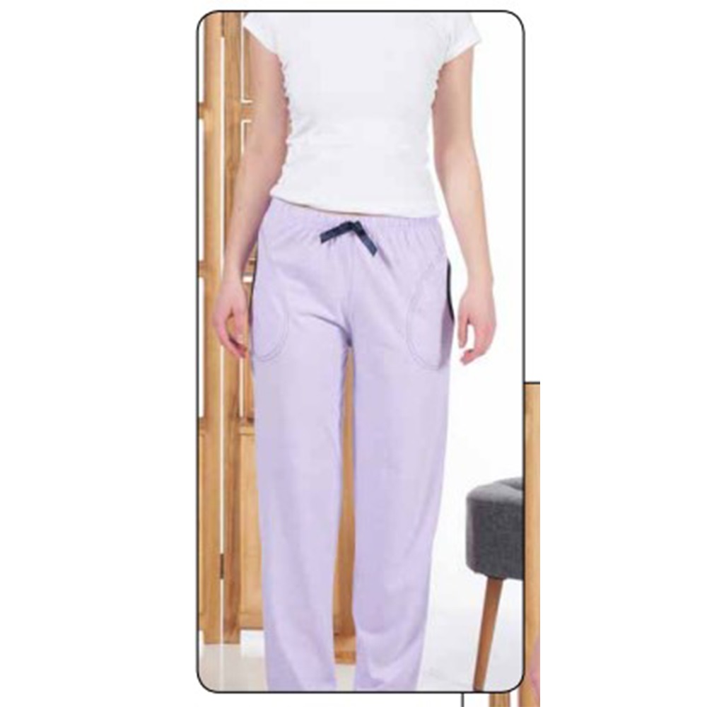 Estiva 121 Bayan Battal Penye Düz Cepli Pijama Tek Alt -3XL-5XL