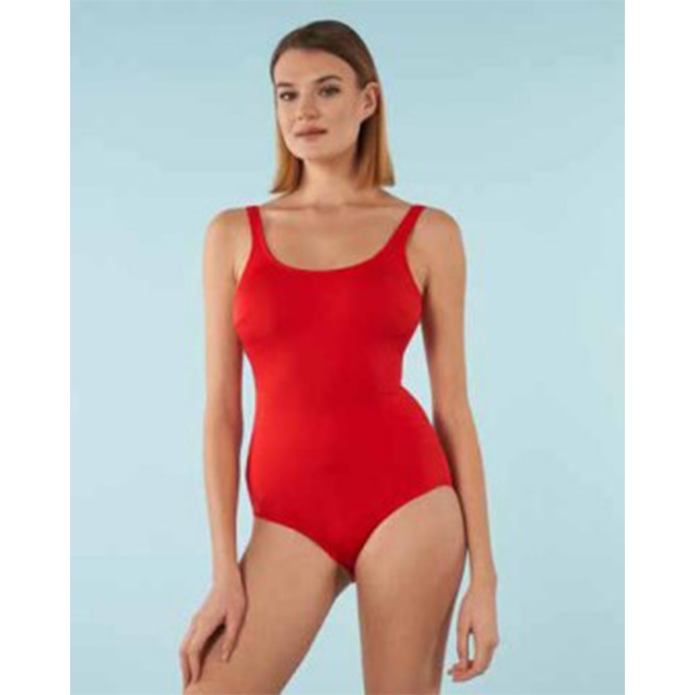 Estiva 2537 104 Bayan U Yaka Düz Mayo M-3XL - Kırmızı - L